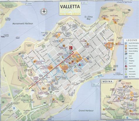 valletta tourist map.